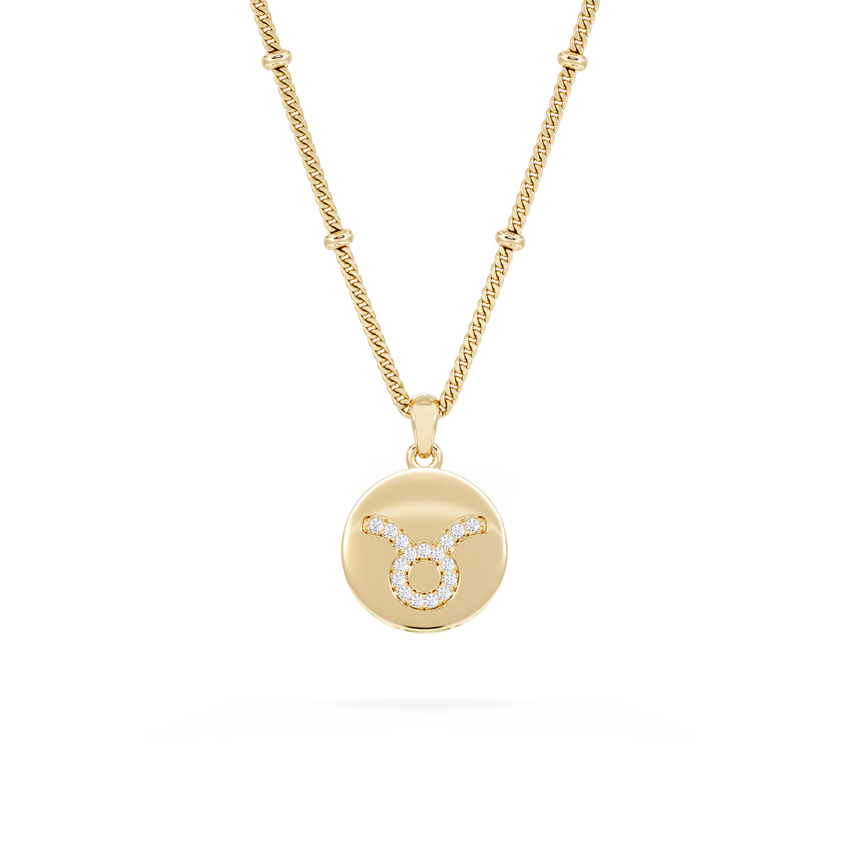 Astrology Taurus 0.07ct Lab Grown Diamond Medallion Pendant Necklace in 18K Gold Vermeil