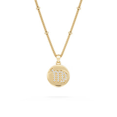 Astrology Virgo 0.07ct Lab Grown Diamond Medallion Pendant Necklace in 18K Gold Vermeil