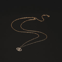 Evil Eye 0.21ct Sapphire and Lab Diamond Pendant Necklace in 18K Gold Vermeil