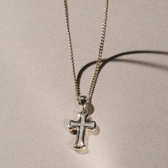 Men’s 0.15ct Lab Grown Diamond Cross Pendant Necklace in 18K Gold Vermeil