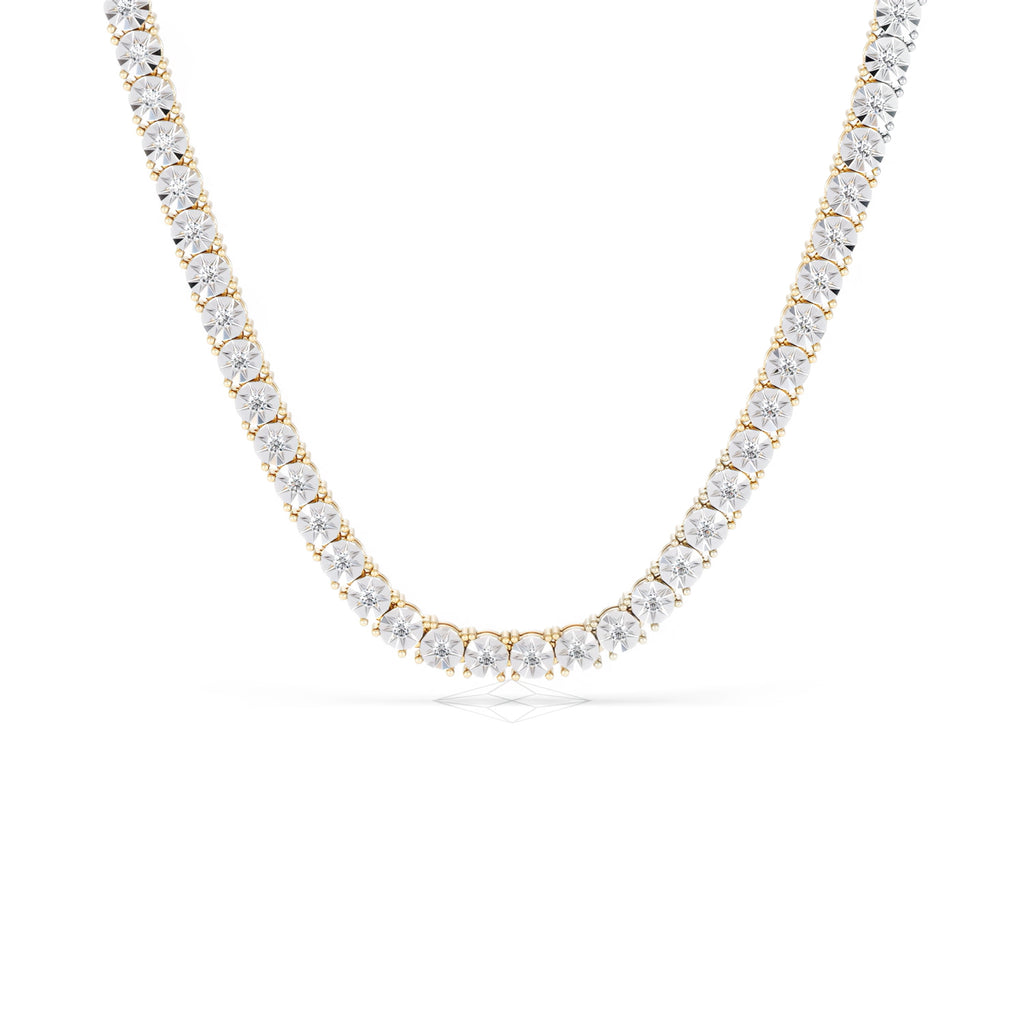 Brilliance 2.50ct Round Cut Lab Diamond Tennis Necklace in 18K Gold Vermeil