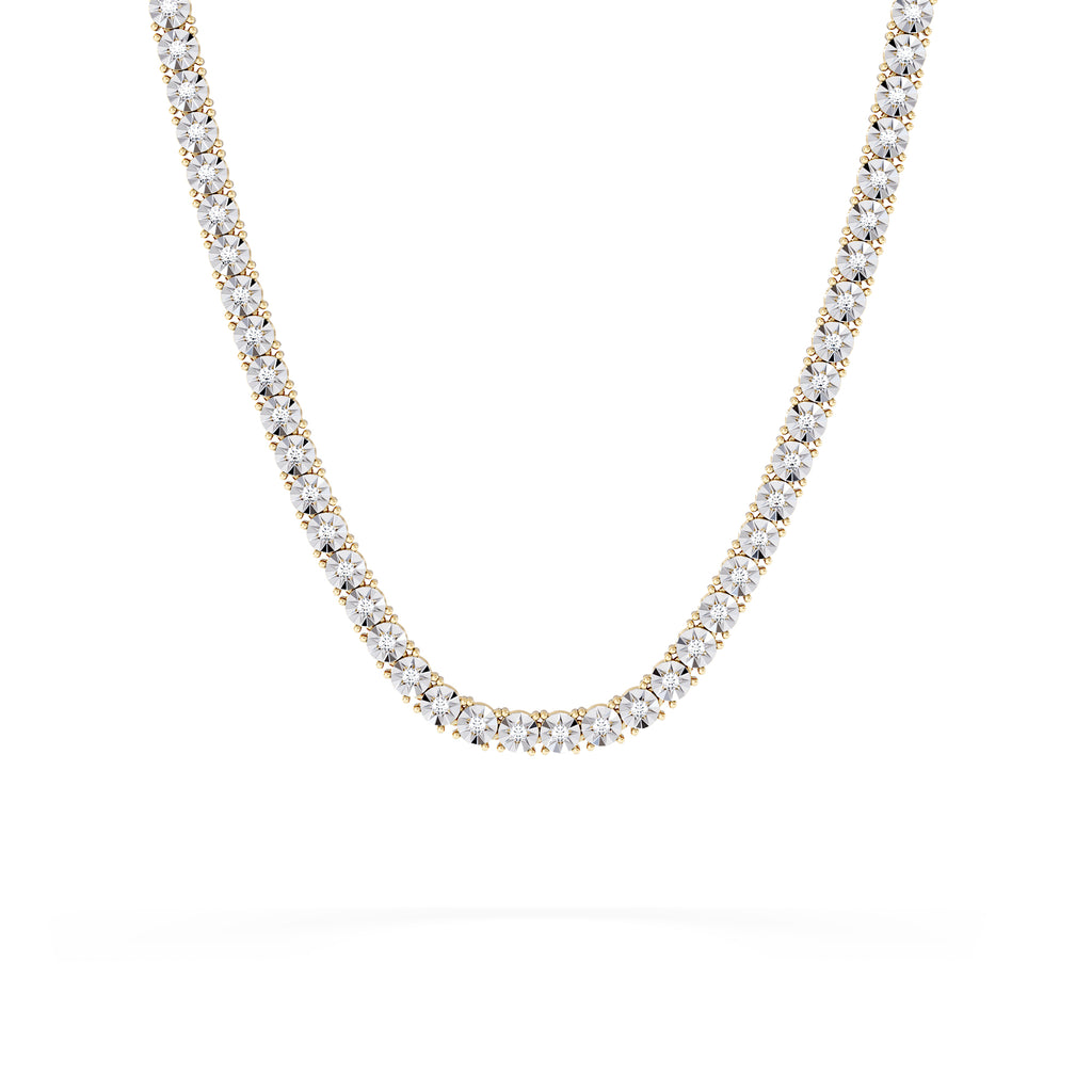 Brilliance 2.50ct Round Cut Lab Diamond Tennis Necklace in 18K Gold Vermeil