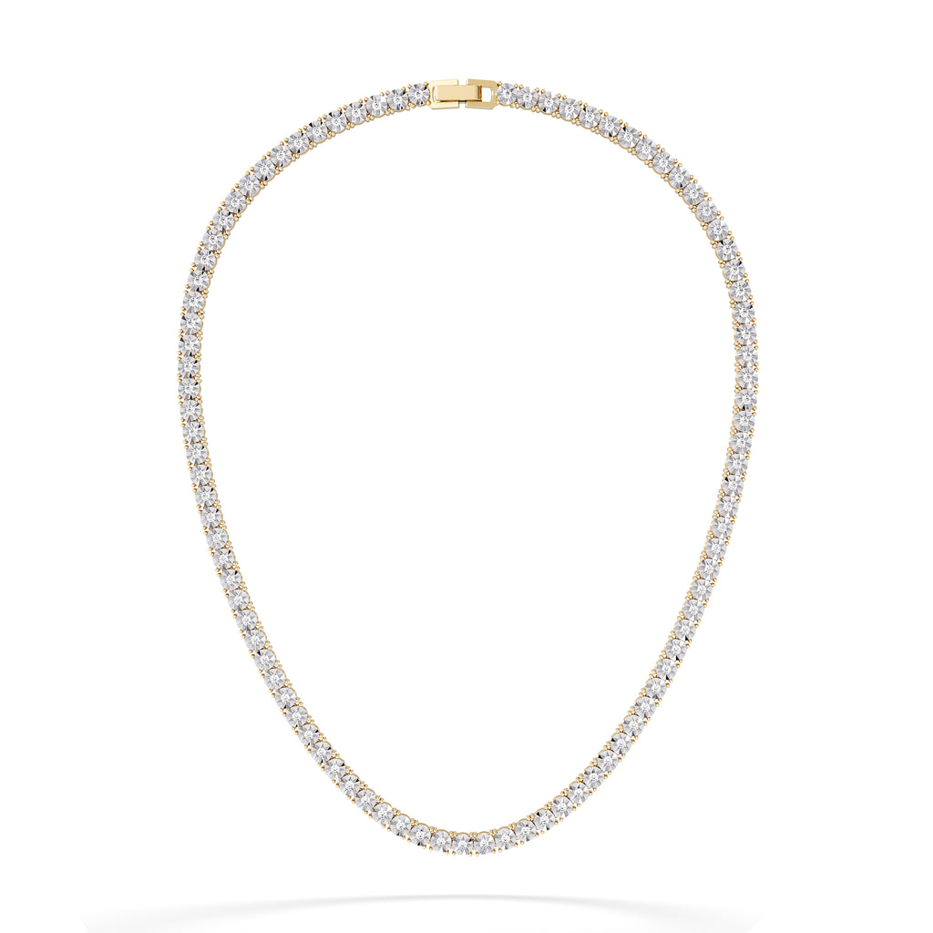 Brilliance 2.50ct Round Cut Lab Diamond Tennis Necklace in 18K Gold Vermeil