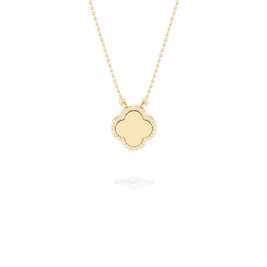 Florence 0.06ct Lab Diamond Halo Necklace in 18K Gold Vermeil