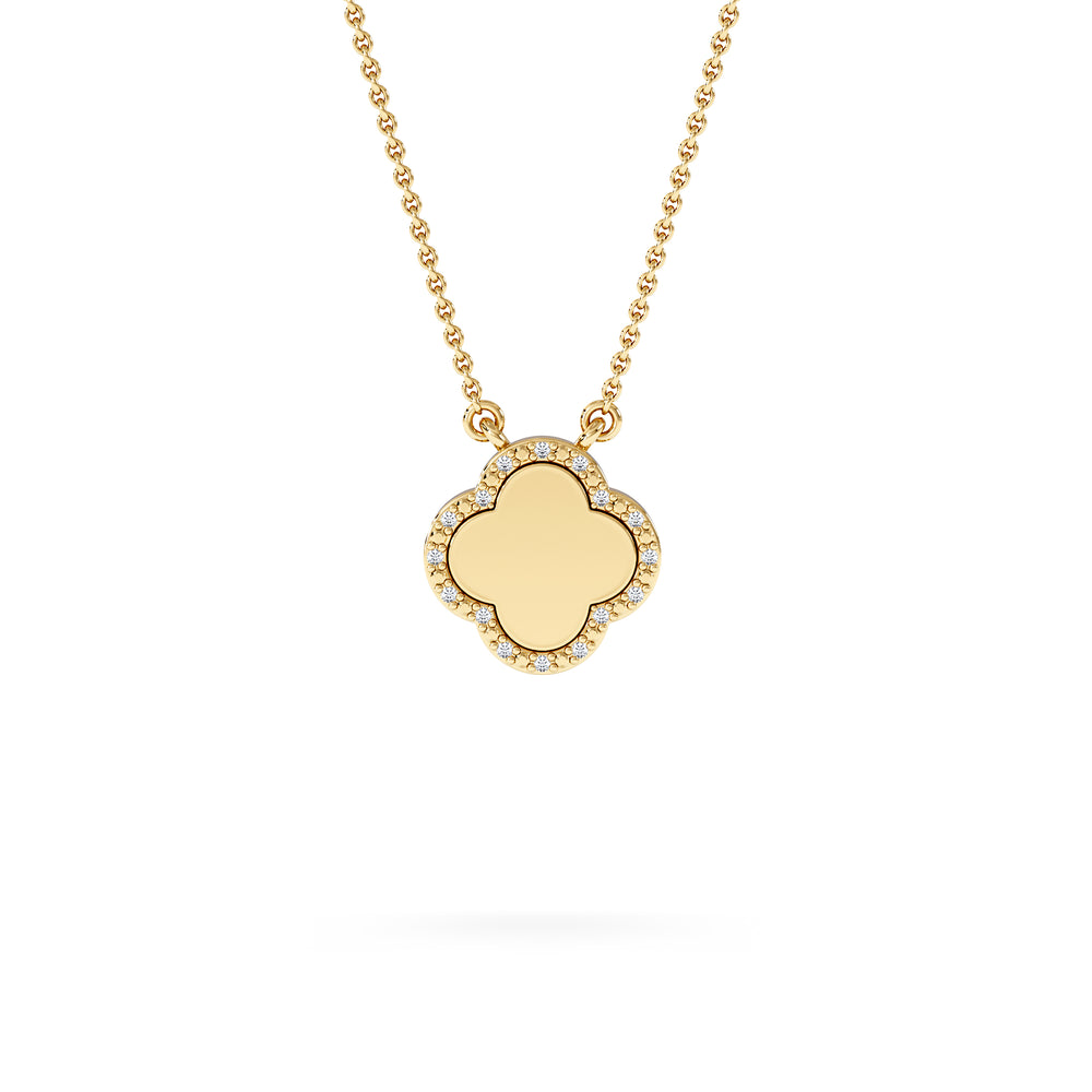 Florence 0.06ct Lab Diamond Halo Necklace in 18K Gold Vermeil