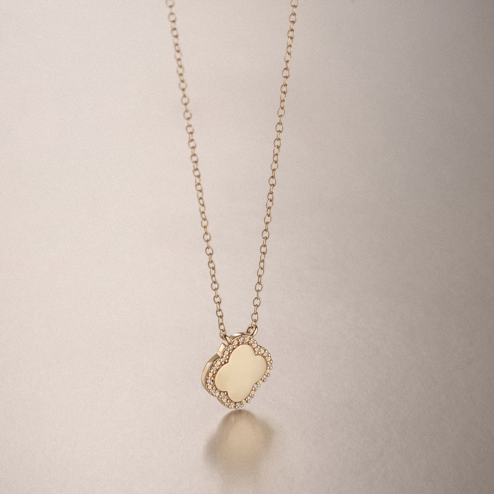 Florence 0.06ct Lab Diamond Halo Necklace in 18K Gold Vermeil