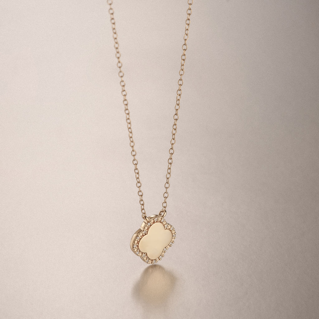Florence 0.06ct Lab Diamond Halo Necklace in 18K Gold Vermeil