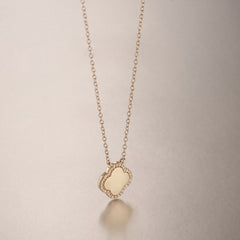Florence 0.06ct Lab Diamond Halo Necklace in 18K Gold Vermeil