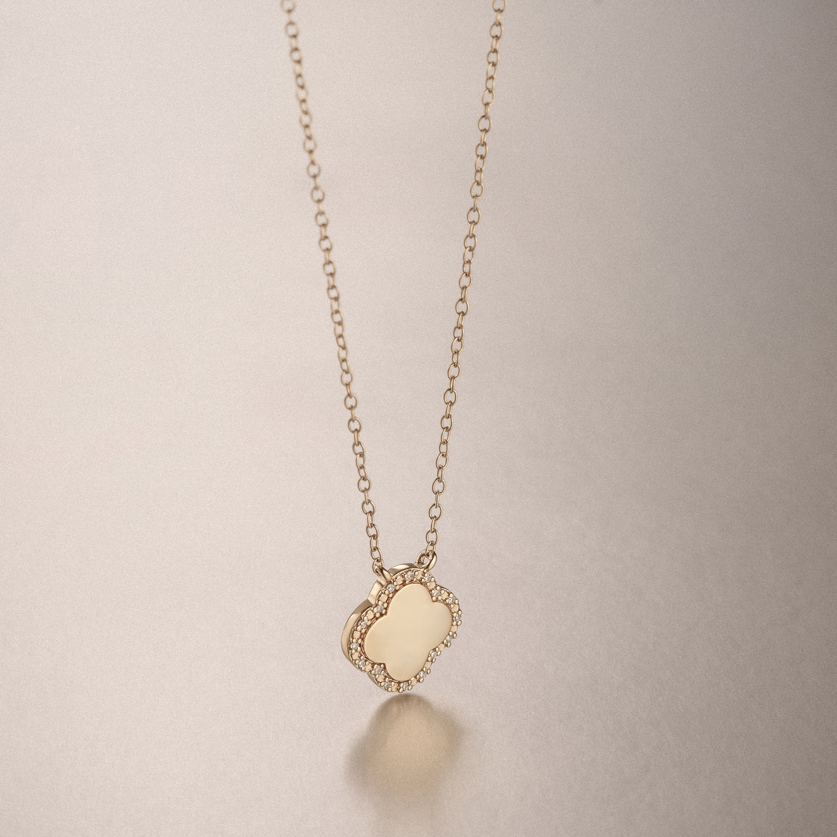 Florence 0.06ct Lab Diamond Halo Necklace in 18K Gold Vermeil