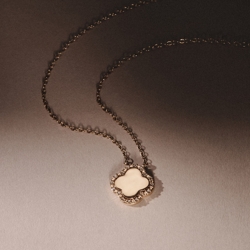 Florence 0.06ct Lab Diamond Halo Necklace in 18K Gold Vermeil