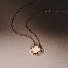 Florence 0.06ct Lab Diamond Halo Necklace in 18K Gold Vermeil