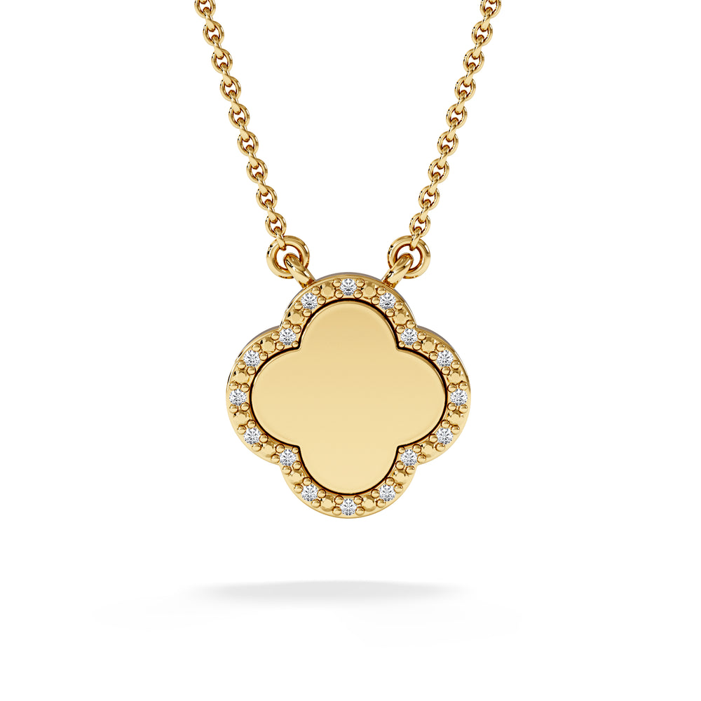 Florence 0.06ct Lab Diamond Halo Necklace in 18K Gold Vermeil