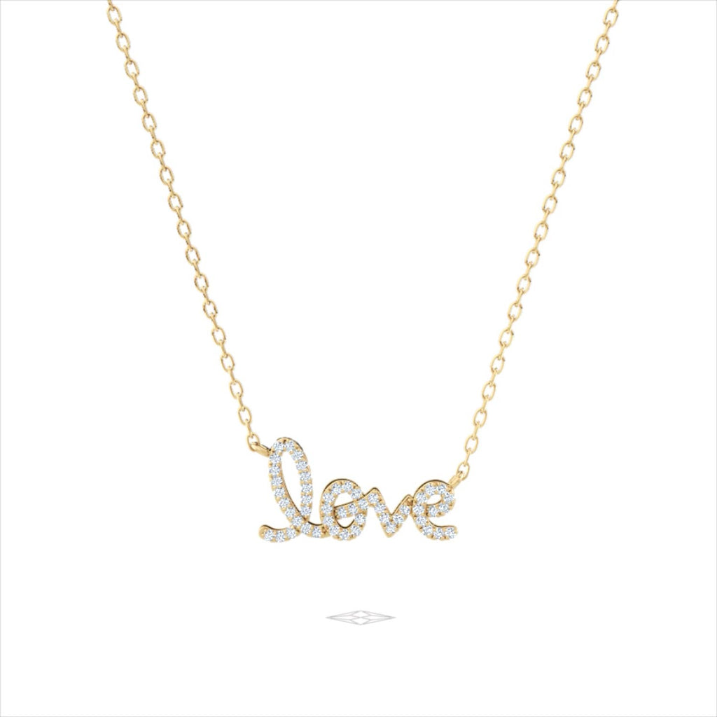 Love Motif 0.20ct Lab Diamond Necklace in 18K Gold Vermeil