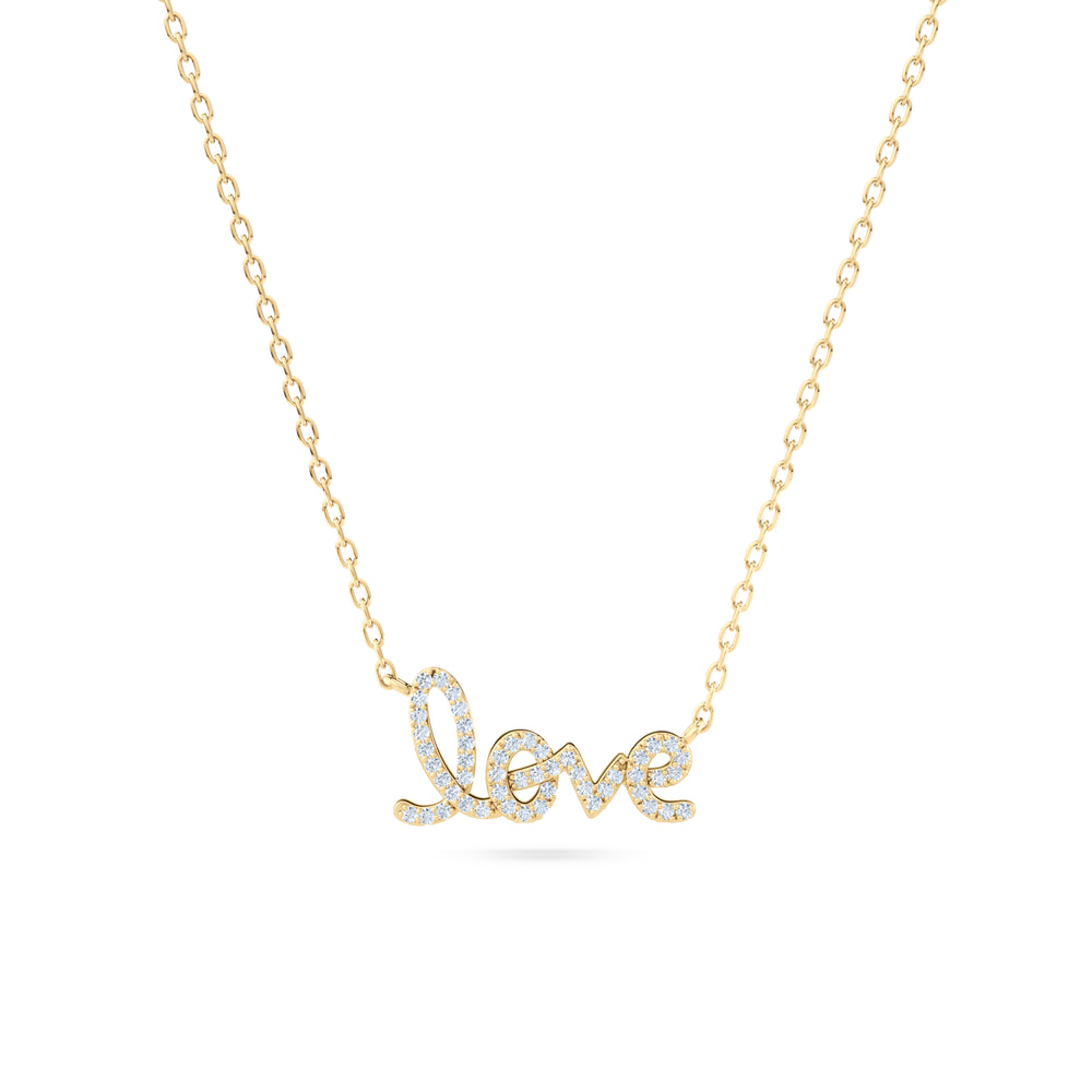 Love Motif 0.20ct Lab Diamond Necklace in 18K Gold Vermeil