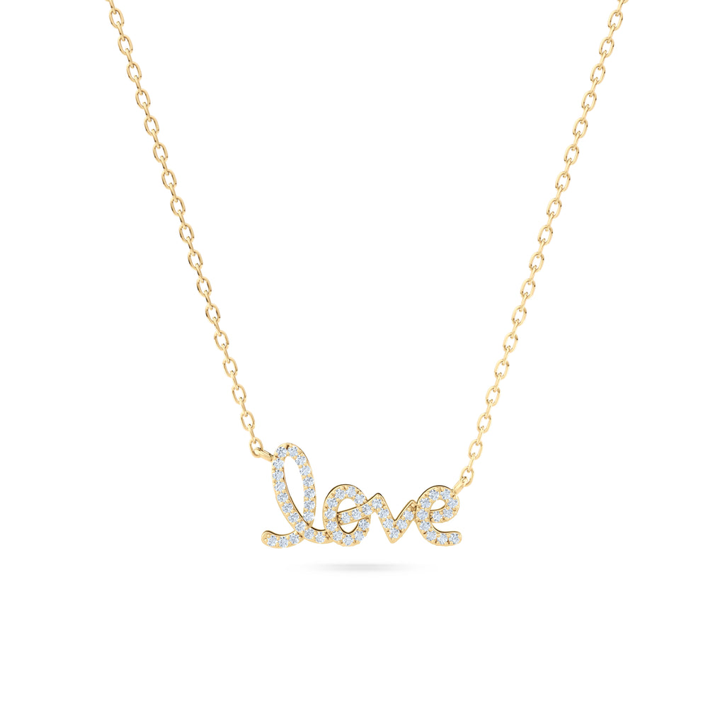 Love Motif 0.20ct Lab Diamond Necklace in 18K Gold Vermeil