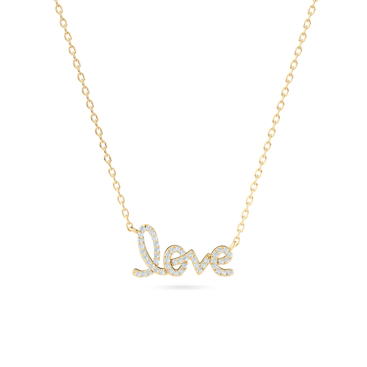Love Motif 0.20ct Lab Diamond Necklace in 18K Gold Vermeil