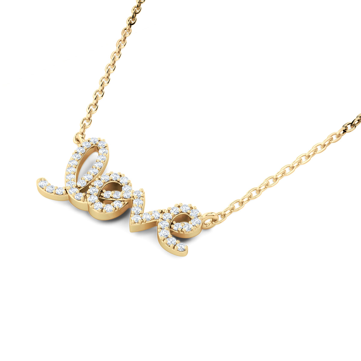 Love Motif 0.20ct Lab Diamond Necklace in 18K Gold Vermeil