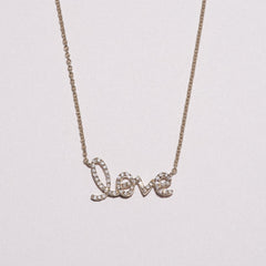 Love Motif 0.20ct Lab Diamond Necklace in 18K Gold Vermeil