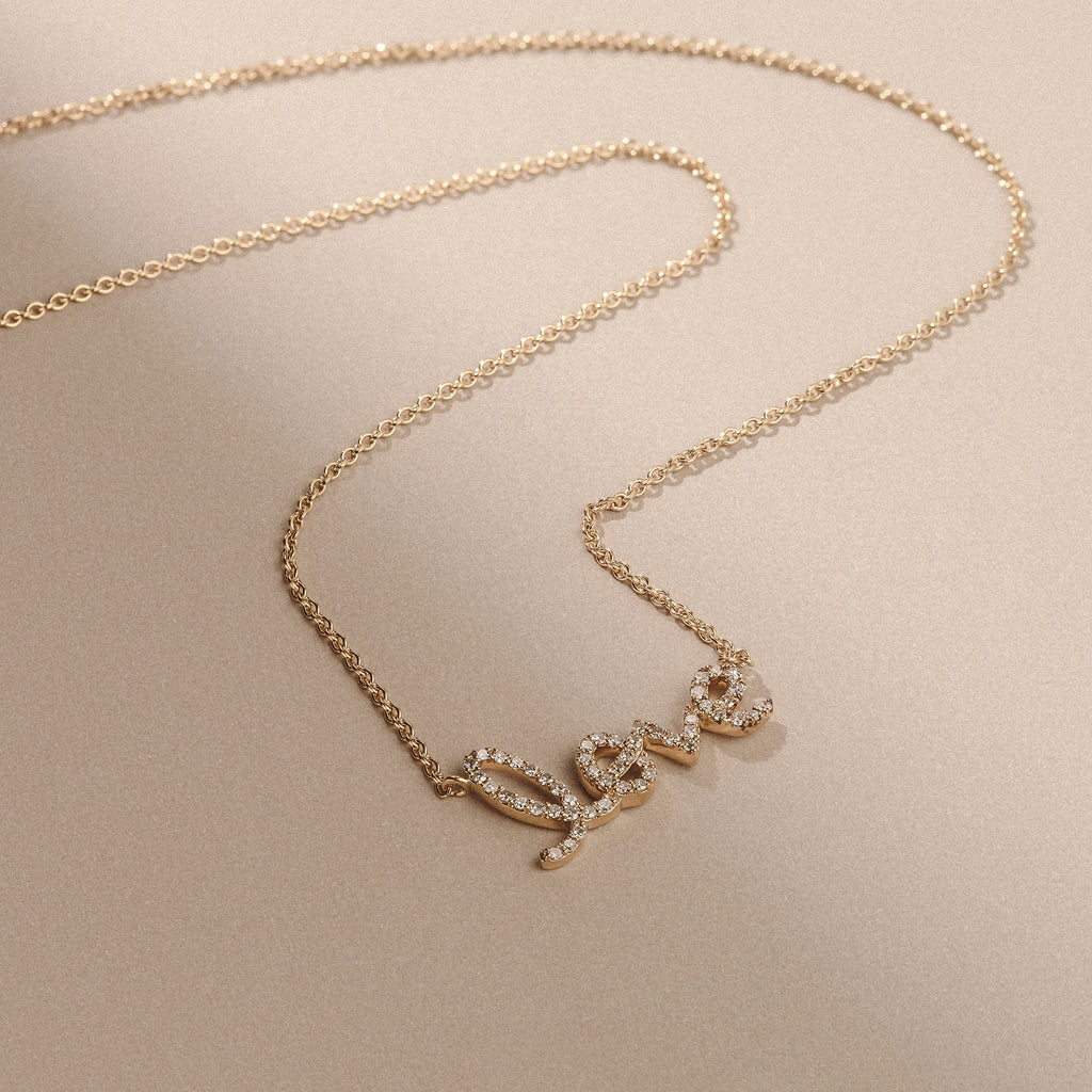 Love Motif 0.20ct Lab Diamond Necklace in 18K Gold Vermeil
