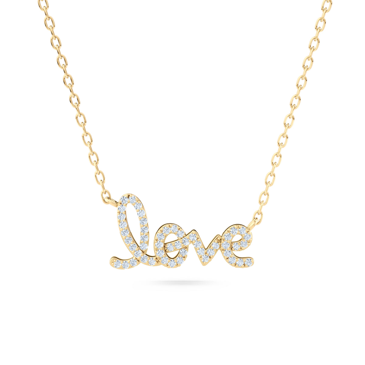 Love Motif 0.20ct Lab Diamond Necklace in 18K Gold Vermeil
