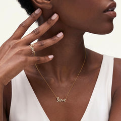 Love Motif 0.20ct Lab Diamond Necklace in 18K Gold Vermeil