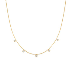 Icon Bezel .50ct Round Cut Lab Diamond Station Necklace in 18K Gold Vermeil