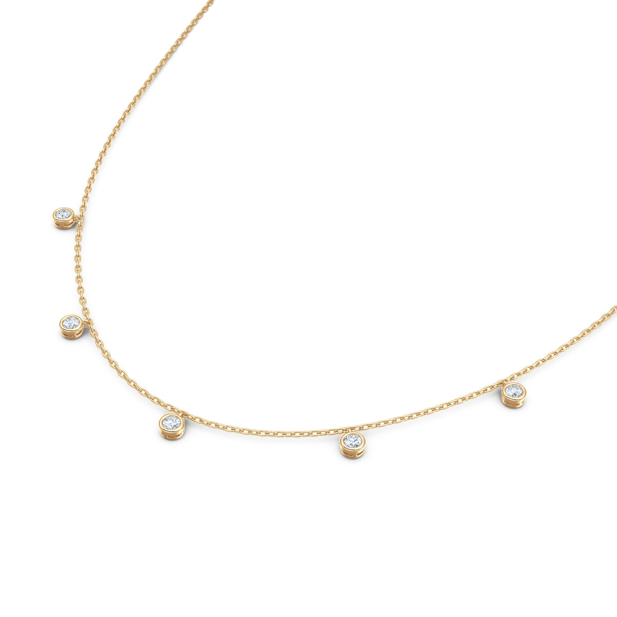 Icon Bezel .50ct Round Cut Lab Diamond Station Necklace in 18K Gold Vermeil