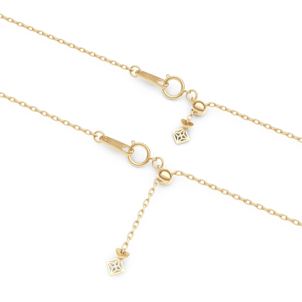 Icon Bezel .50ct Round Cut Lab Diamond Station Necklace in 18K Gold Vermeil