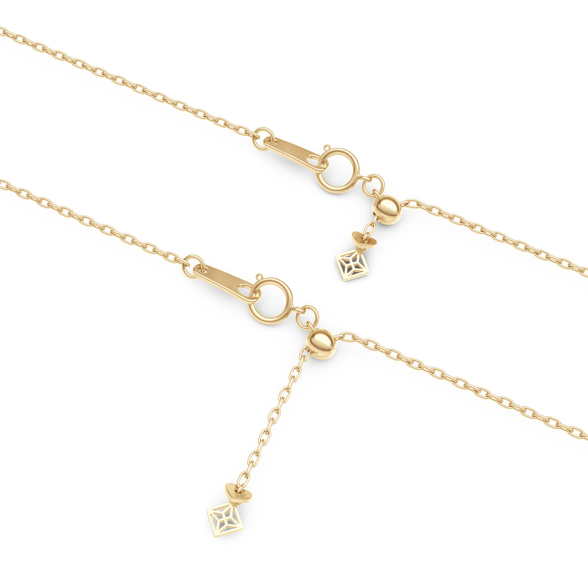 Icon Bezel .50ct Round Cut Lab Diamond Station Necklace in 18K Gold Vermeil