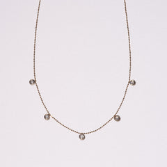 Icon Bezel .50ct Round Cut Lab Diamond Station Necklace in 18K Gold Vermeil