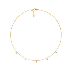 Icon Bezel .50ct Round Cut Lab Diamond Station Necklace in 18K Gold Vermeil