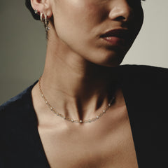 Bound Lab Diamond Link Necklace 0.87ct Round Cut in 18K Gold Vermeil