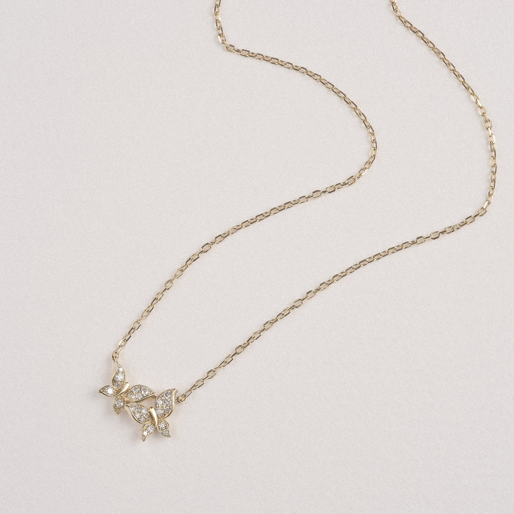 Papillon 0.20ct Lab Diamond Necklace 18K Gold Vermeil