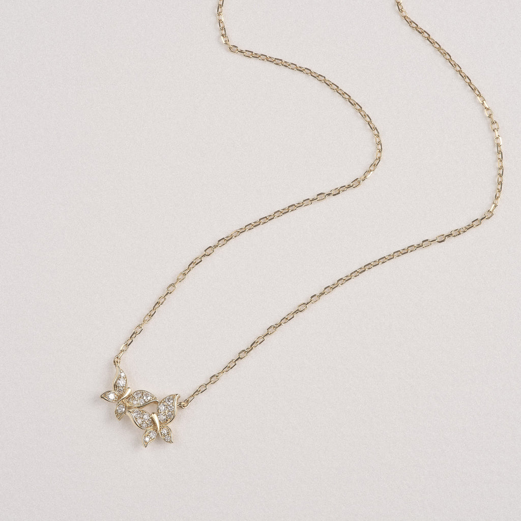 Papillon 0.20ct Lab Diamond Necklace 18K Gold Vermeil