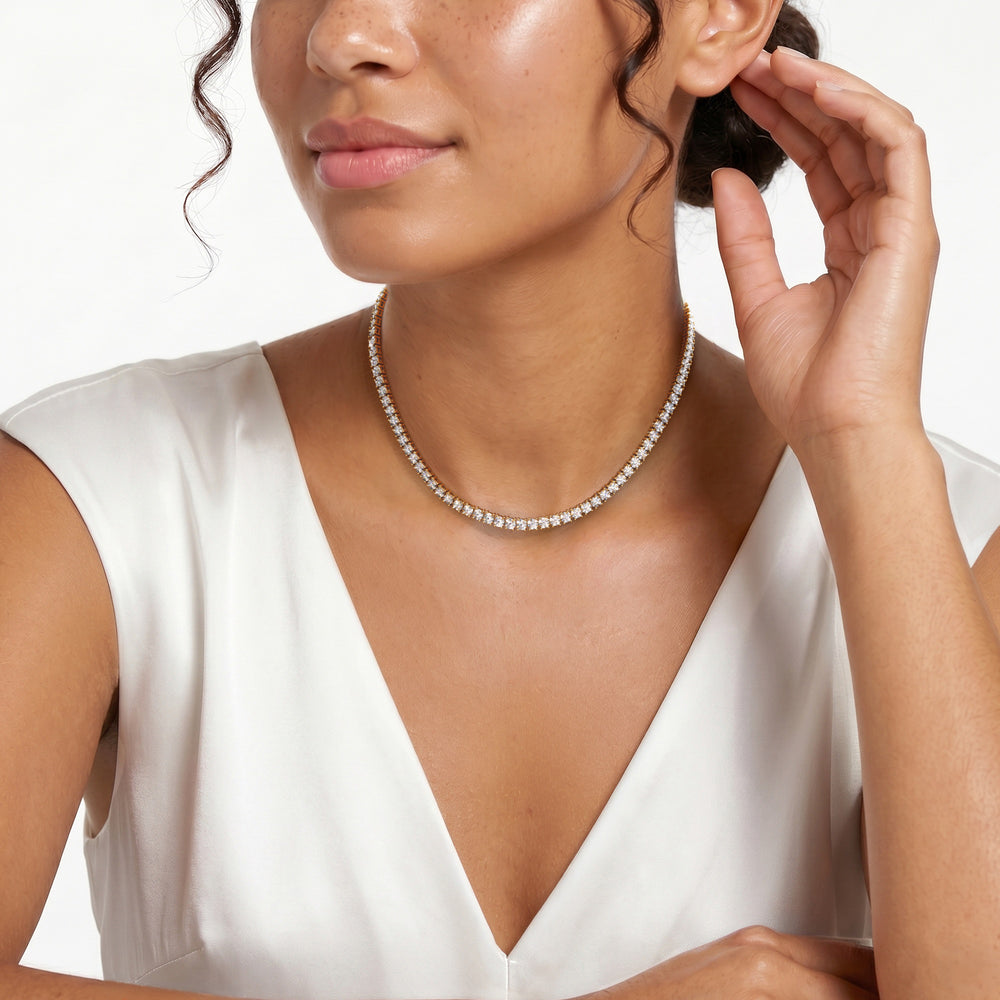 Brilliance 2.00ct Lab Diamond Chocker Tennis Necklace in 18K Gold Vermeil