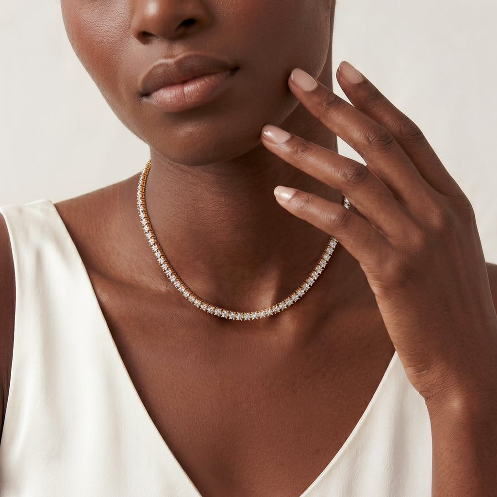 Brilliance 2.00ct Lab Diamond Chocker Tennis Necklace in 18K Gold Vermeil