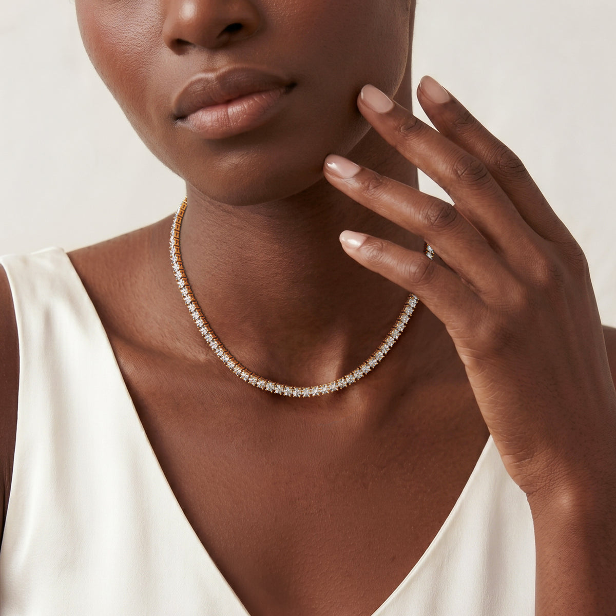 Brilliance 2.00ct Lab Diamond Chocker Tennis Necklace in 18K Gold Vermeil
