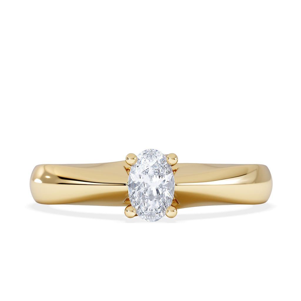 Naomi Oval Cut Lab Diamond Engagement Ring 0.33ct H/SI in 18k Gold Vermeil