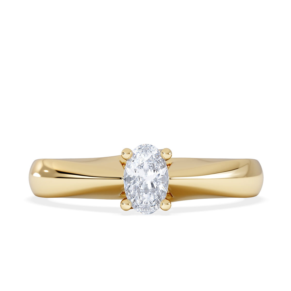 Naomi Oval Cut Lab Diamond Engagement Ring 0.33ct H/SI in 18k Gold Vermeil