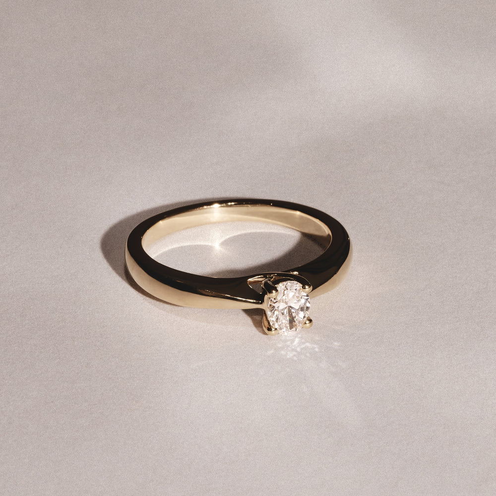 Naomi Oval Cut Lab Diamond Engagement Ring 0.33ct H/SI in 18k Gold Vermeil