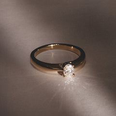 Naomi Oval Cut Lab Diamond Engagement Ring 0.33ct H/SI in 18k Gold Vermeil