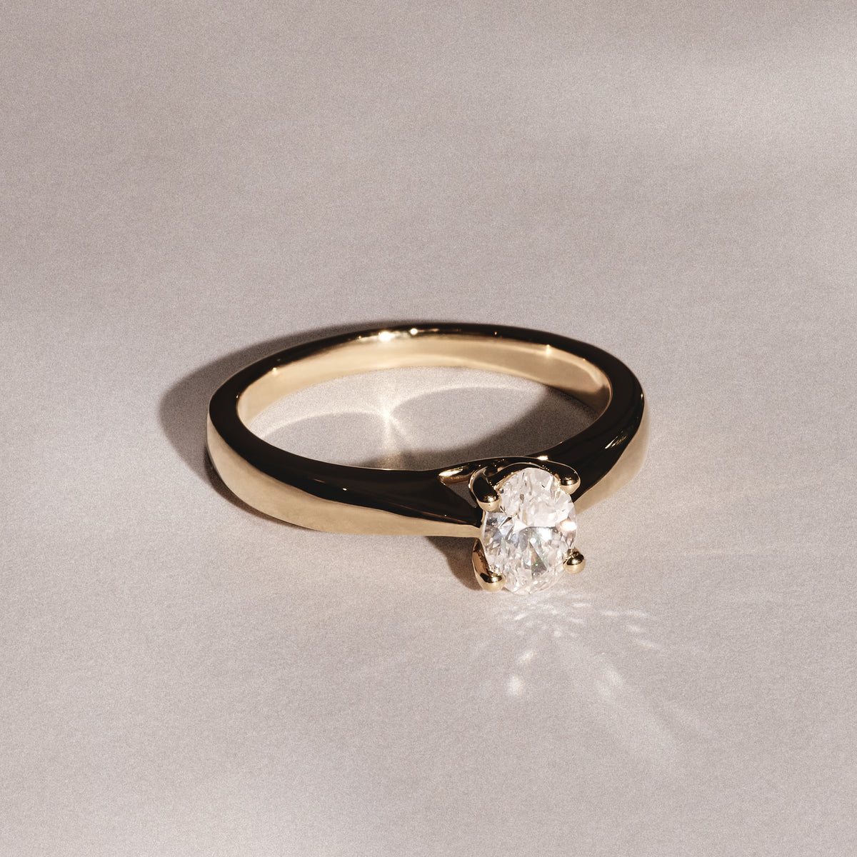 Naomi Oval Cut Lab Diamond Engagement Ring 0.50ct H/SI in 18k Gold Vermeil