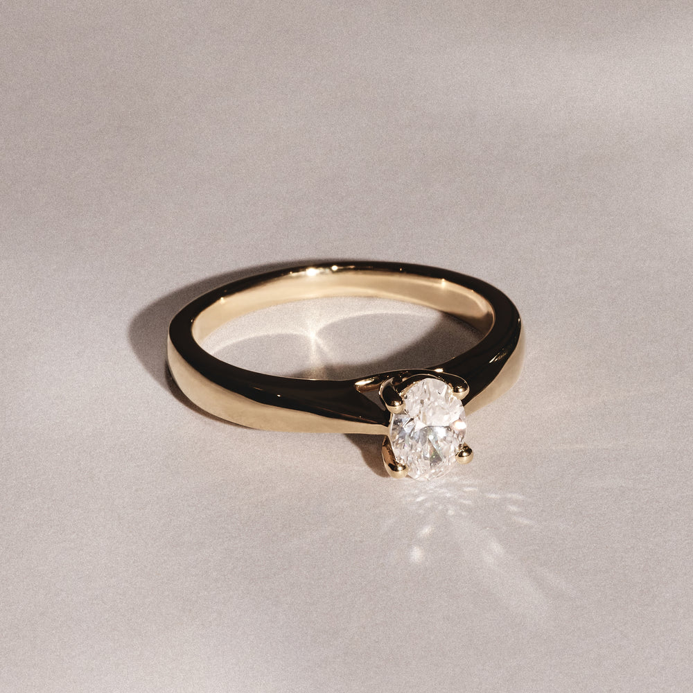 Naomi Oval Cut Lab Diamond Engagement Ring 0.50ct H/SI in 9k Gold