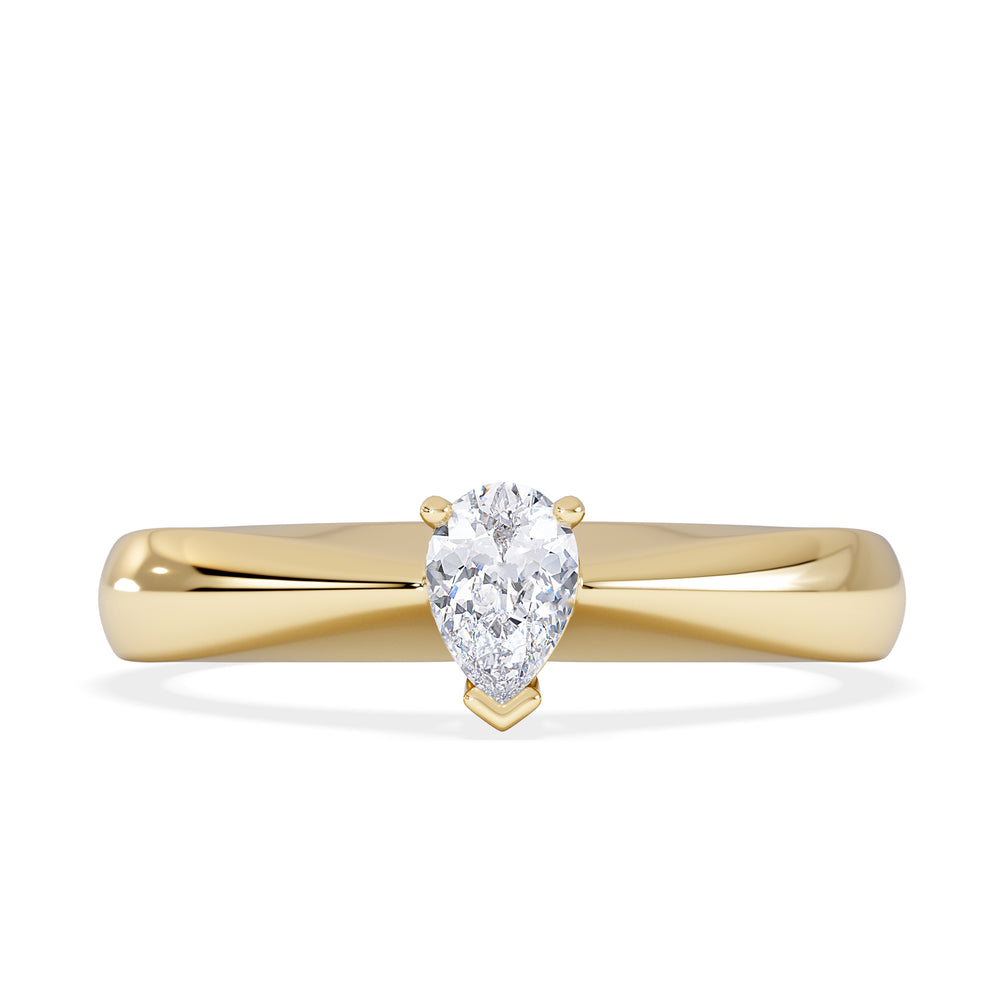 Naomi Pear Cut Lab Diamond Engagement Ring 0.33ct H/SI in 18k Gold Vermeil