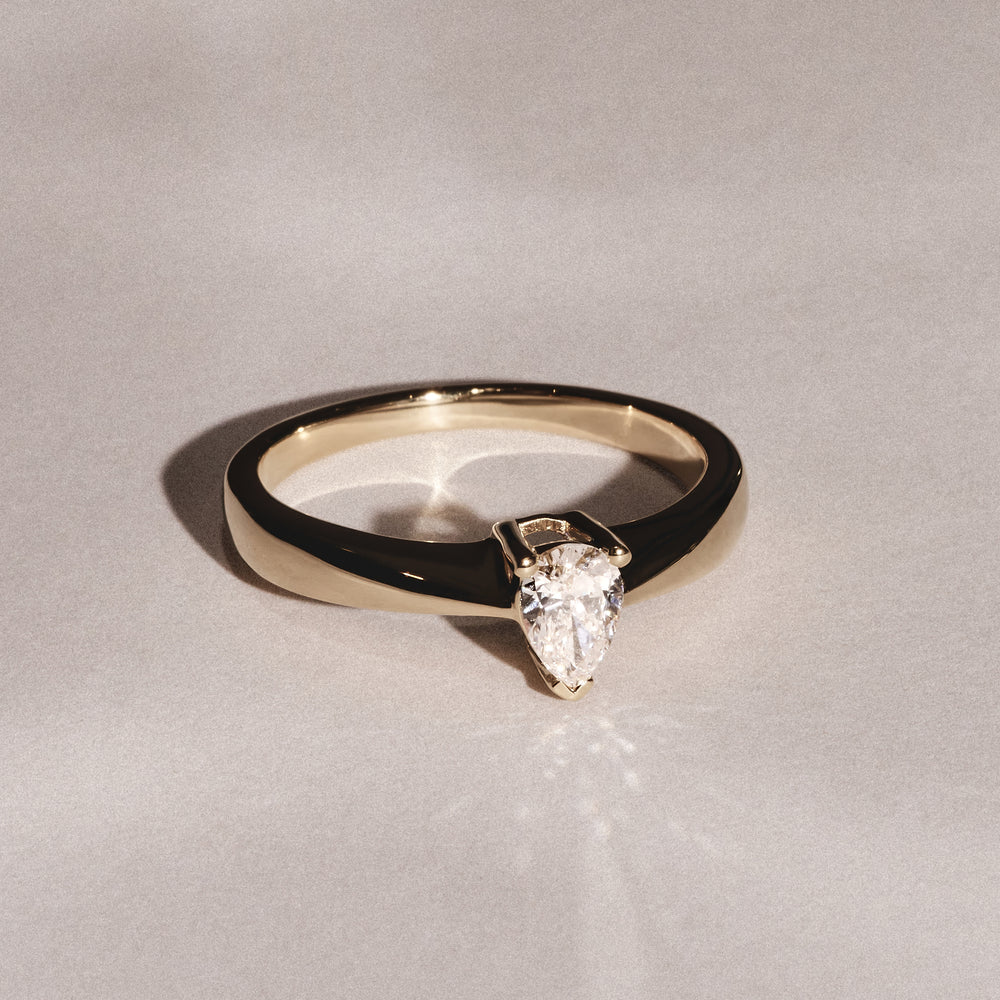 Naomi Pear Cut Lab Diamond Engagement Ring 0.33ct H/SI in 18k Gold Vermeil