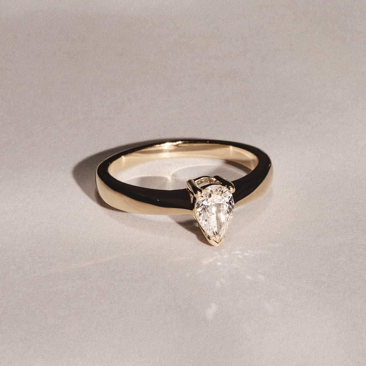 Naomi Pear Cut Lab Diamond Engagement Ring 0.50ct H/SI in 9k Gold