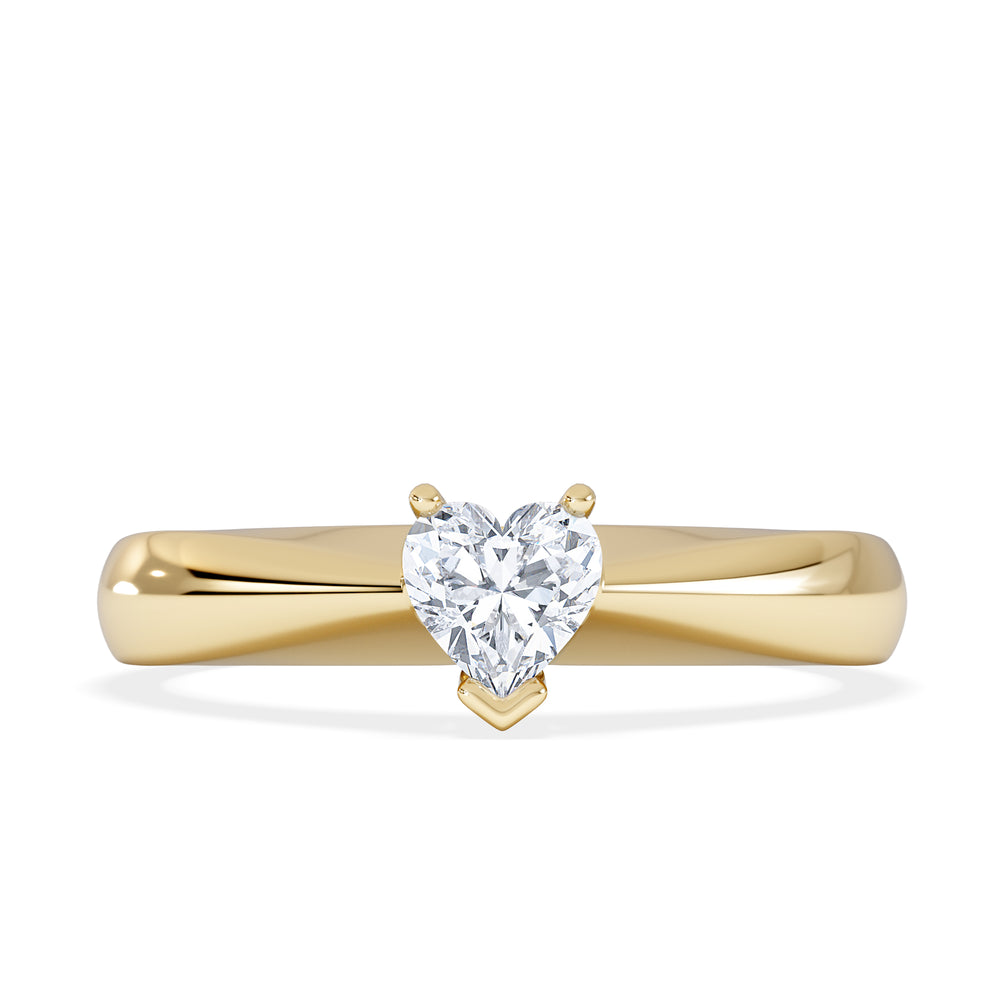 Naomi Heart Cut Lab Diamond Engagement Ring 0.33ct H/SI in 18k Gold Vermeil