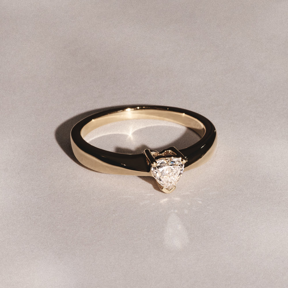 Naomi Heart Cut Lab Diamond Engagement Ring 0.33ct H/SI in 18k Gold Vermeil