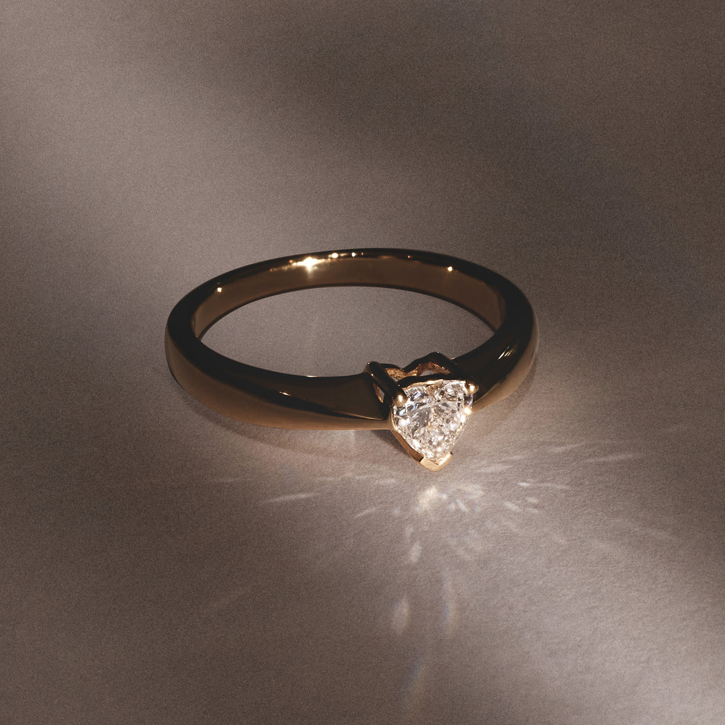 Naomi Heart Cut Lab Diamond Engagement Ring 0.33ct H/SI in 18k Gold Vermeil