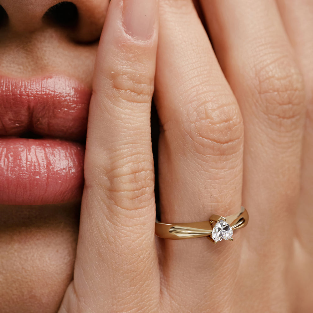 Naomi Heart Cut Lab Diamond Engagement Ring 0.33ct H/SI in 18k Gold Vermeil